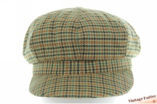 Balloon-type cap green plaid cotton mix 56-61 [unused]